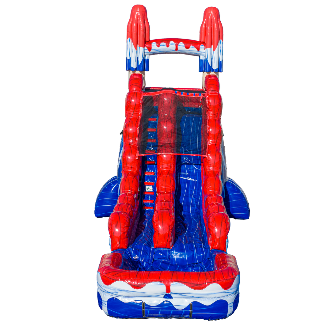 18FT Red White and Cool Popsicle Single Lane Slide