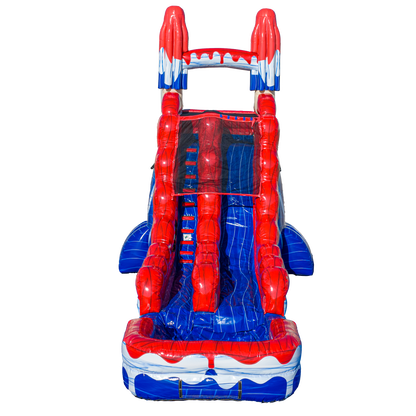 18FT Red White and Cool Popsicle Single Lane Slide