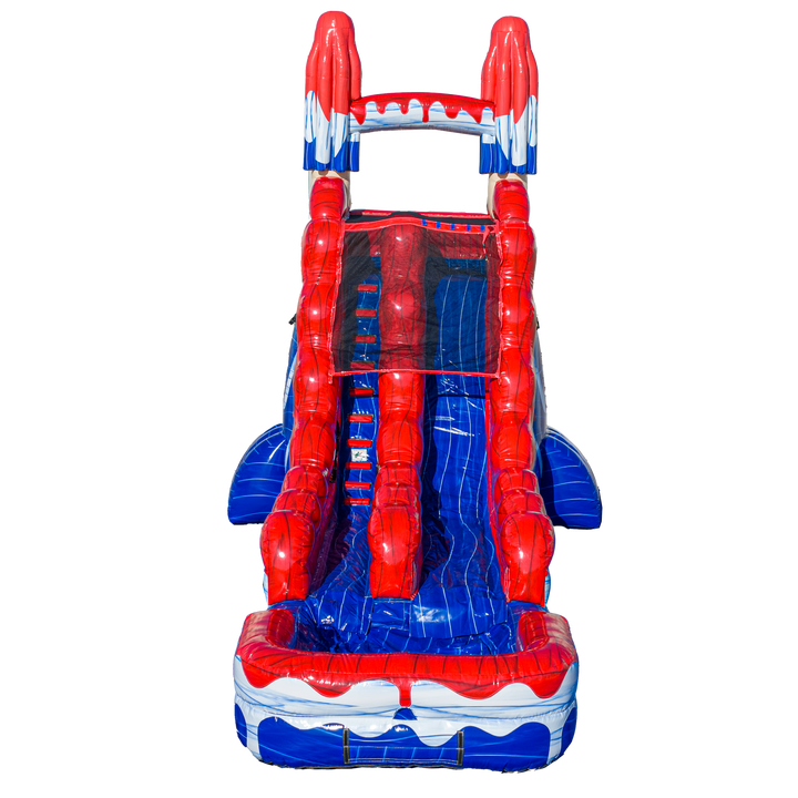 18FT Red White and Cool Popsicle Single Lane Slide