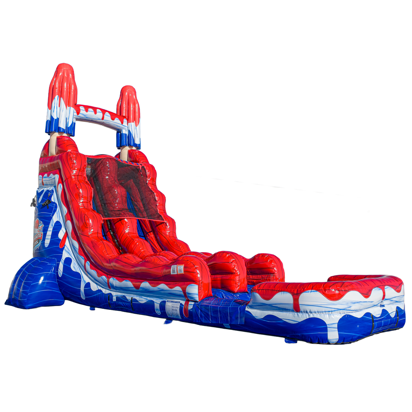 18FT Red White and Cool Popsicle Single Lane Slide