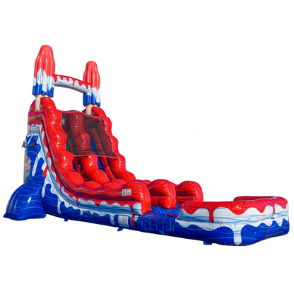 18FT Red White and Cool Popsicle Single Lane Slide