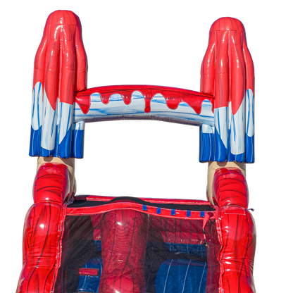 18FT Red White and Cool Popsicle Single Lane Slide