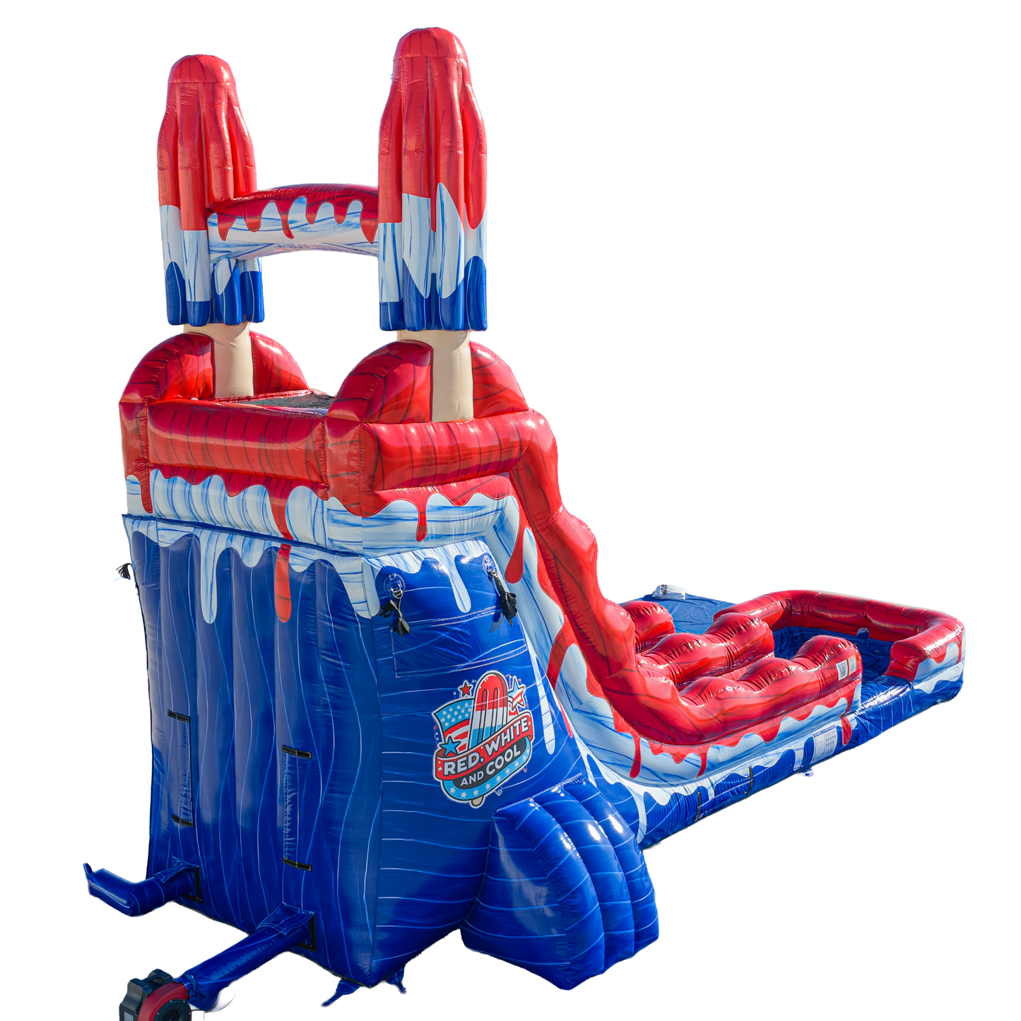 18FT Red White and Cool Popsicle Single Lane Slide