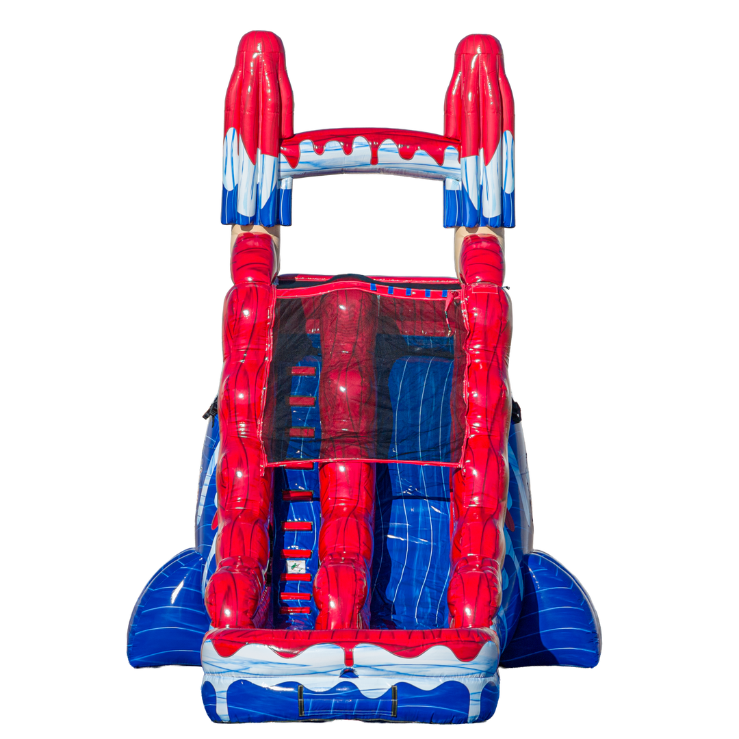 18FT Red White and Cool Popsicle Single Lane Slide