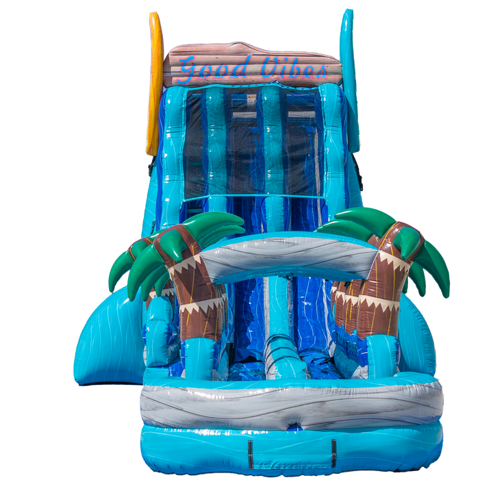 27FT Good Vibes Dual Lane Slide w/Slip n Slide