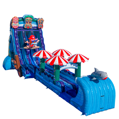 22FT Tiki Tovi Dual Lane Slide w Slip n Slide
