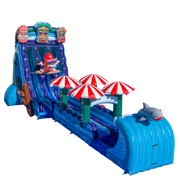 22FT Tiki Tovi Dual Lane Slide w Slip n Slide