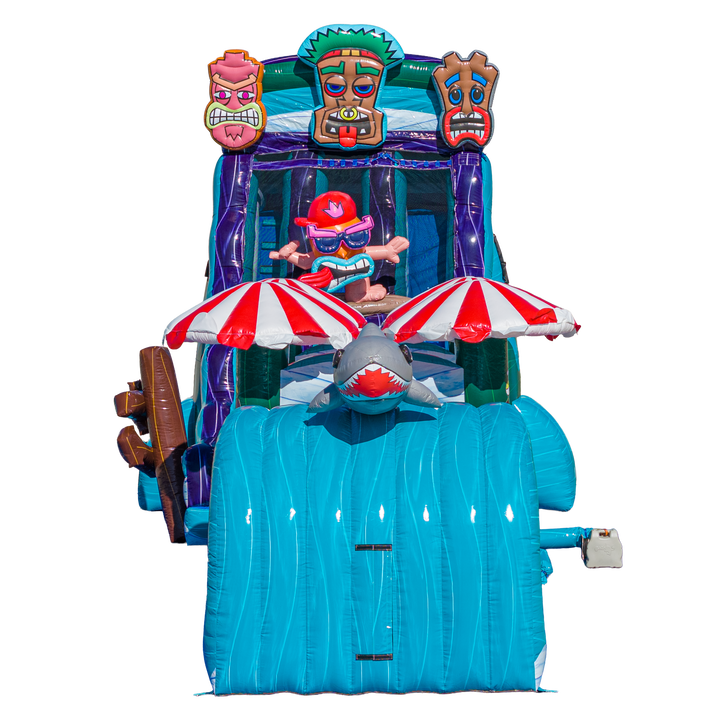 22FT Tiki Tovi Dual Lane Slide w Slip n Slide