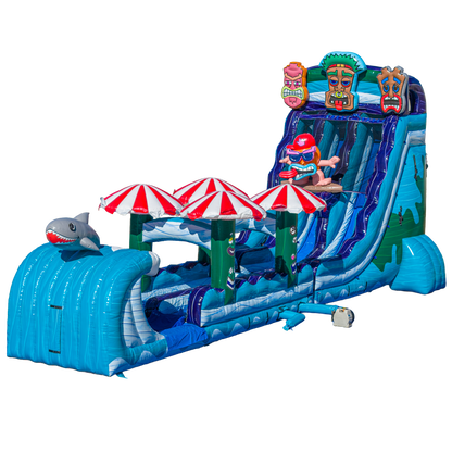22FT Tiki Tovi Dual Lane Slide w Slip n Slide