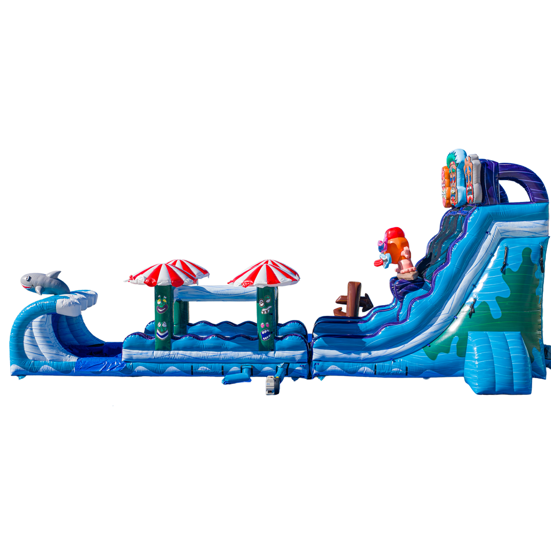 22FT Tiki Tovi Dual Lane Slide w Slip n Slide