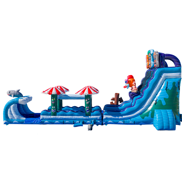 22FT Tiki Tovi Dual Lane Slide w Slip n Slide