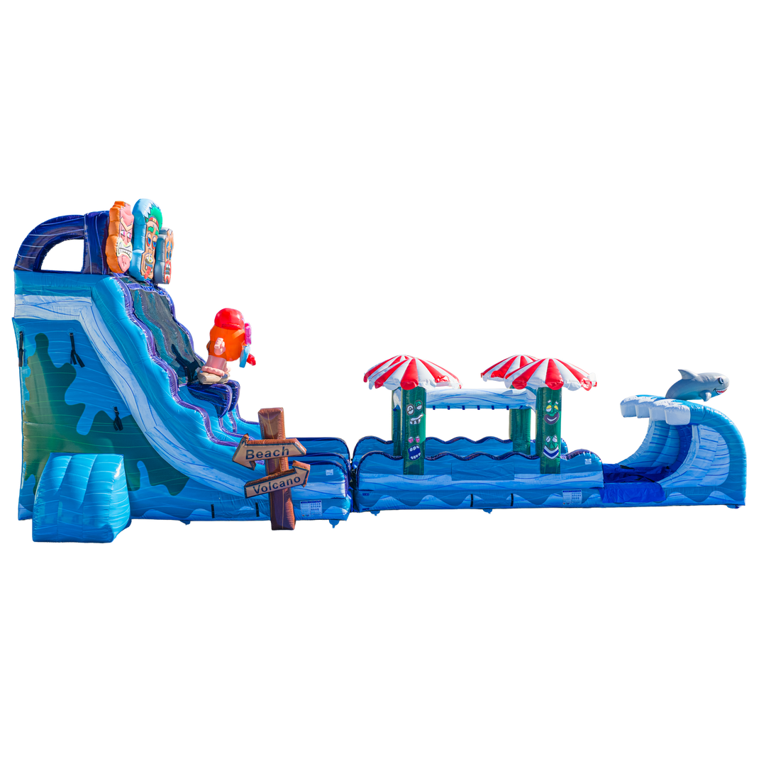22FT Tiki Tovi Dual Lane Slide w Slip n Slide
