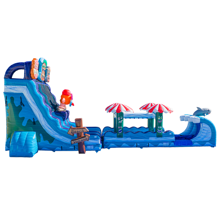 22FT Tiki Tovi Dual Lane Slide w Slip n Slide