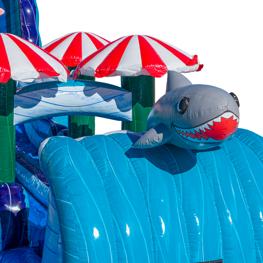 22FT Tiki Tovi Dual Lane Slide w Slip n Slide
