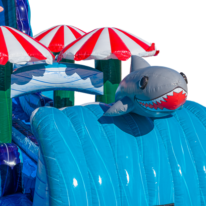22FT Tiki Tovi Dual Lane Slide w Slip n Slide