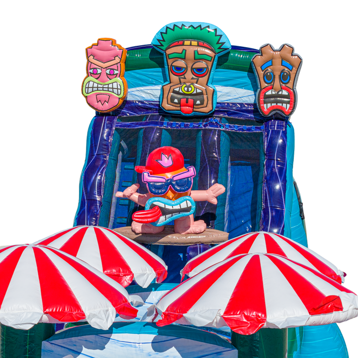 22FT Tiki Tovi Dual Lane Slide w Slip n Slide