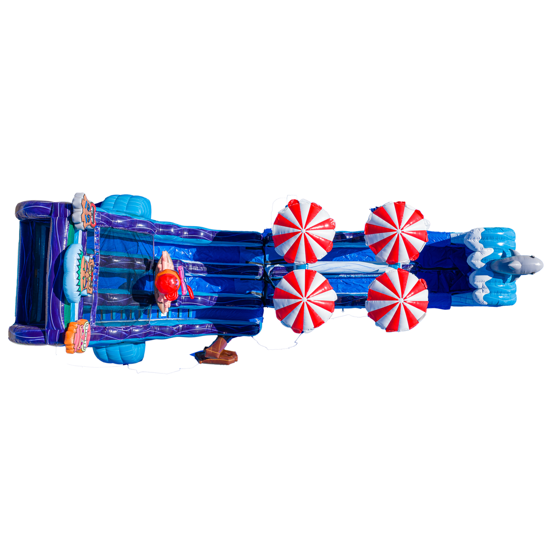 22FT Tiki Tovi Dual Lane Slide w Slip n Slide