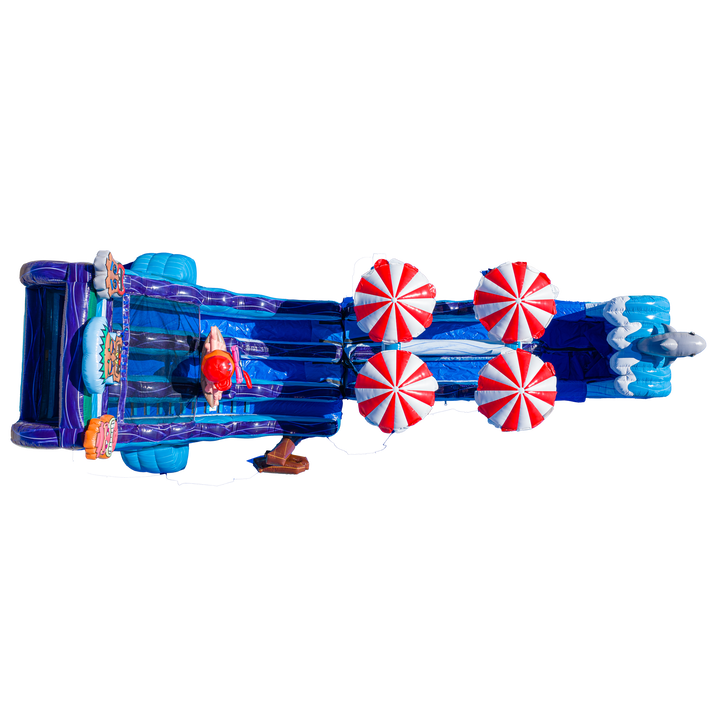22FT Tiki Tovi Dual Lane Slide w Slip n Slide