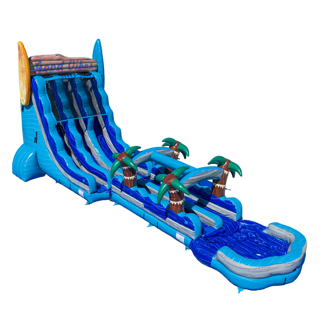 22FT Good Vibes Dual Lane Slide With Slip N Slide