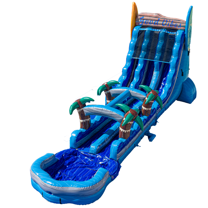 22FT Good Vibes Dual Lane Slide With Slip N Slide