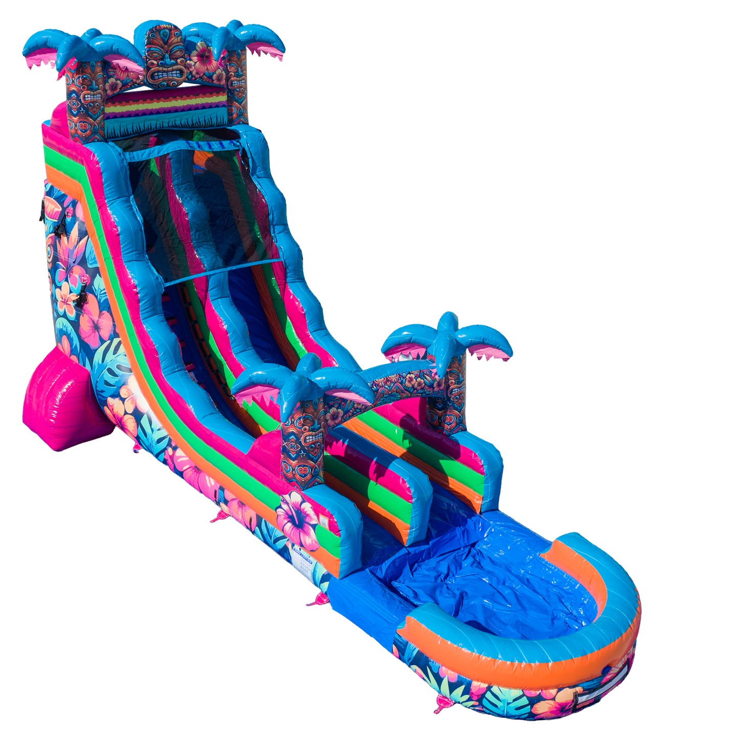 20FT Aloha Splash (Hawaiian Hibiscus) Single Lane Slide