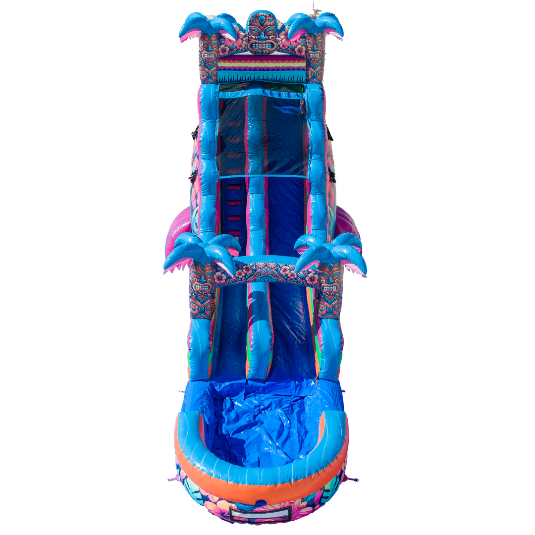 20FT Aloha Splash (Hawaiian Hibiscus) Single Lane Slide