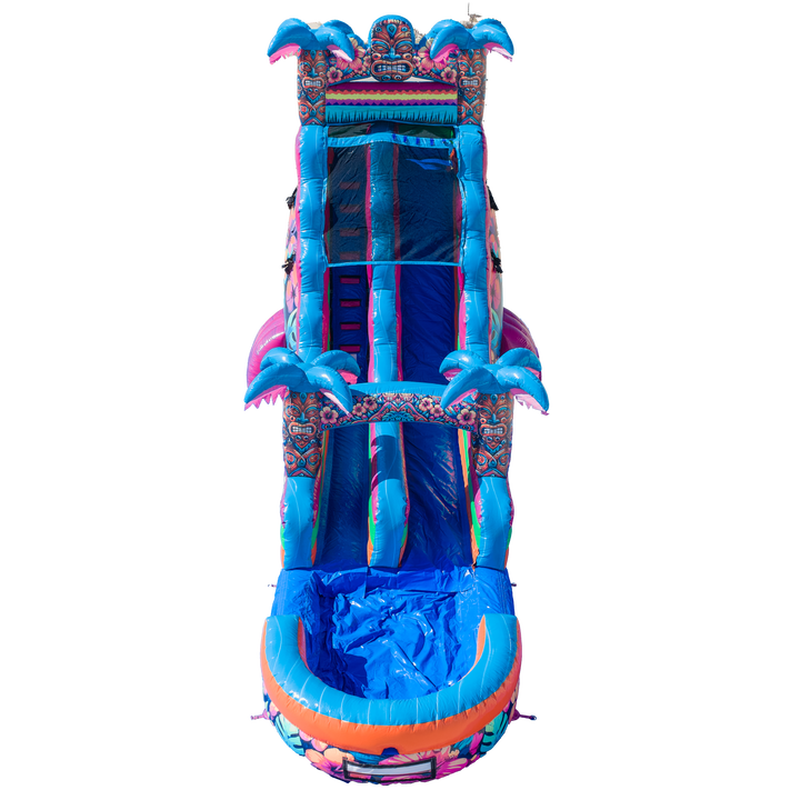 20FT Aloha Splash (Hawaiian Hibiscus) Single Lane Slide