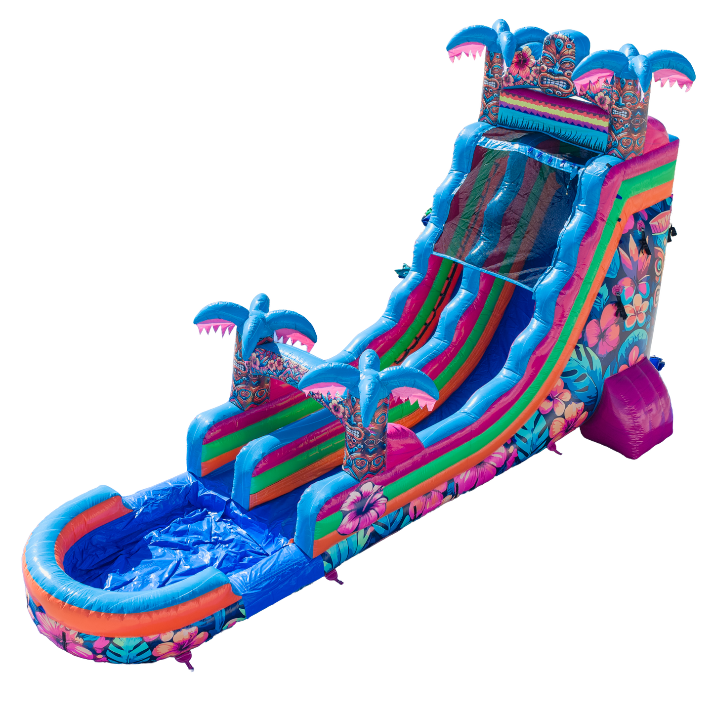 20FT Aloha Splash (Hawaiian Hibiscus) Single Lane Slide