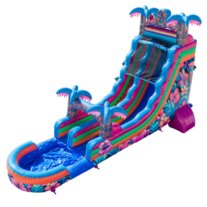 20FT Aloha Splash (Hawaiian Hibiscus) Single Lane Slide