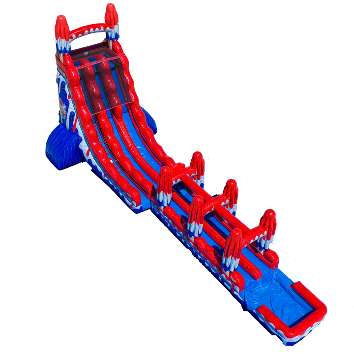 27ft Red, White and Cool Dual Slide with Slip N&