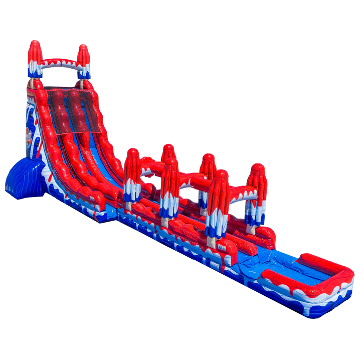27ft Red, White and Cool Dual Slide with Slip N&