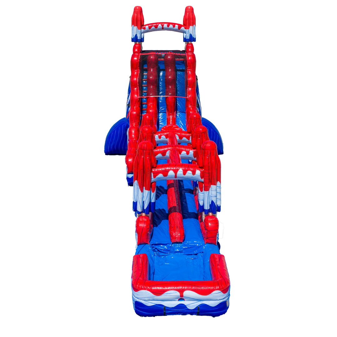 27ft Red, White and Cool Dual Slide with Slip N&