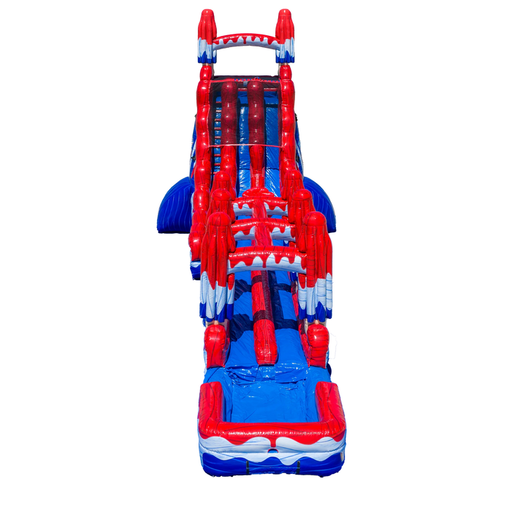27ft Red, White and Cool Dual Slide with Slip N&