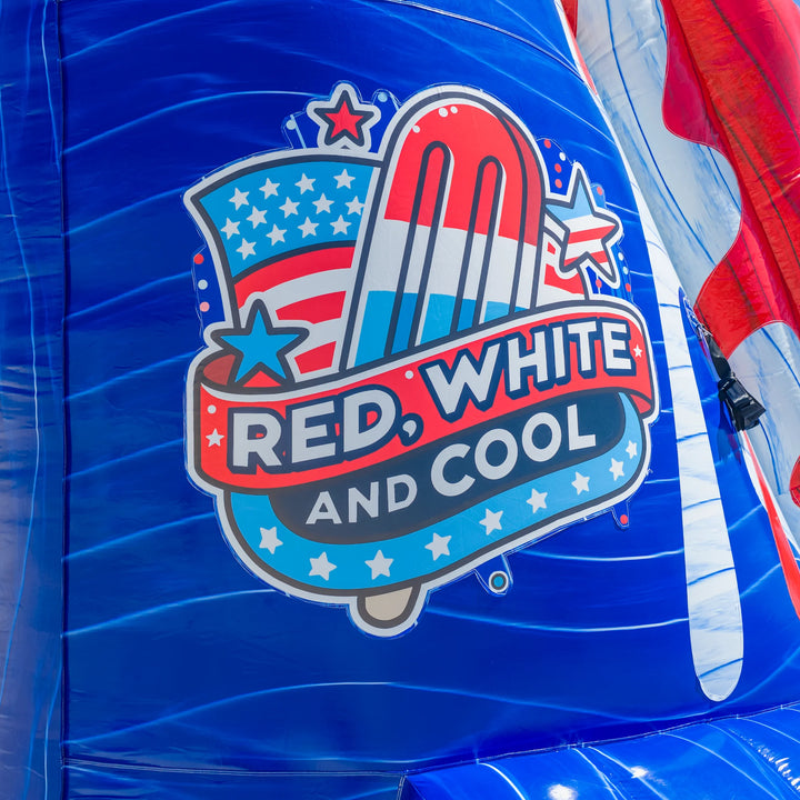 27ft Red, White and Cool Dual Slide with Slip N&