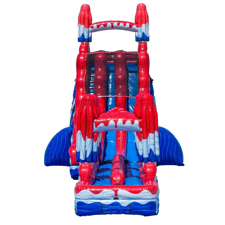 27ft Red, White and Cool Dual Slide with Slip N&