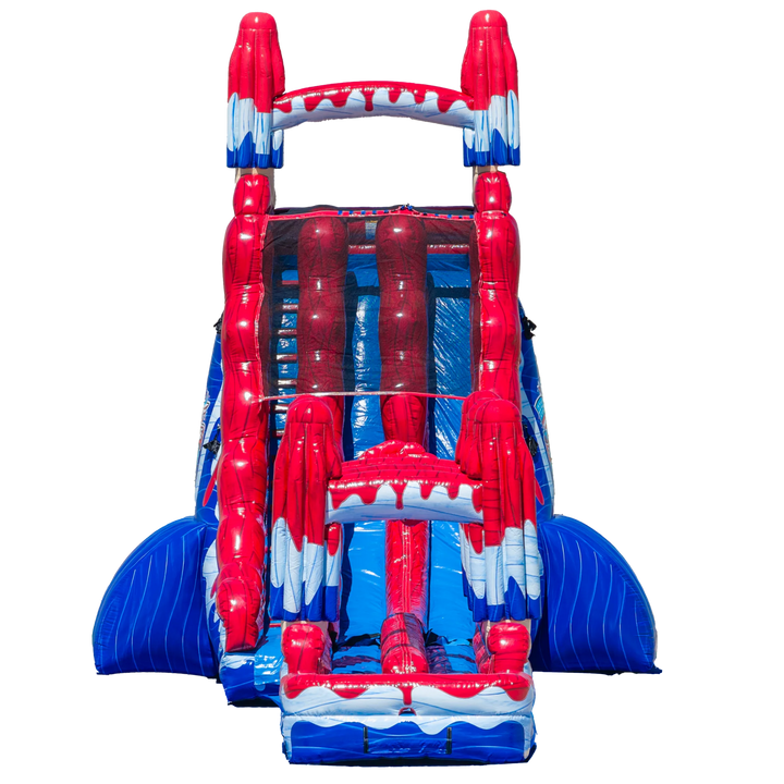 27ft Red, White and Cool Dual Slide with Slip N&