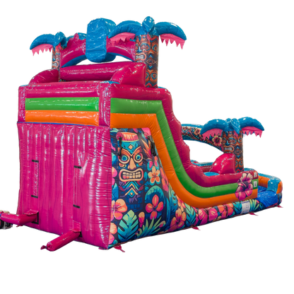 16FT Aloha Splash (Hawaiian Hibiscus) Dual Lane Slide
