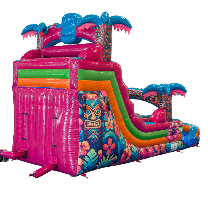 16FT Aloha Splash (Hawaiian Hibiscus) Dual Lane Slide
