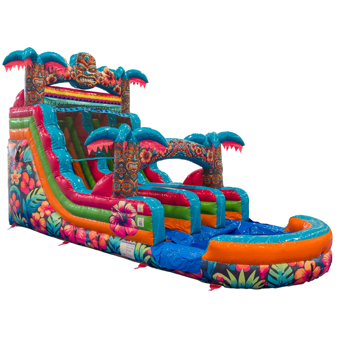 16FT Aloha Splash (Hawaiian Hibiscus) Dual Lane Slide