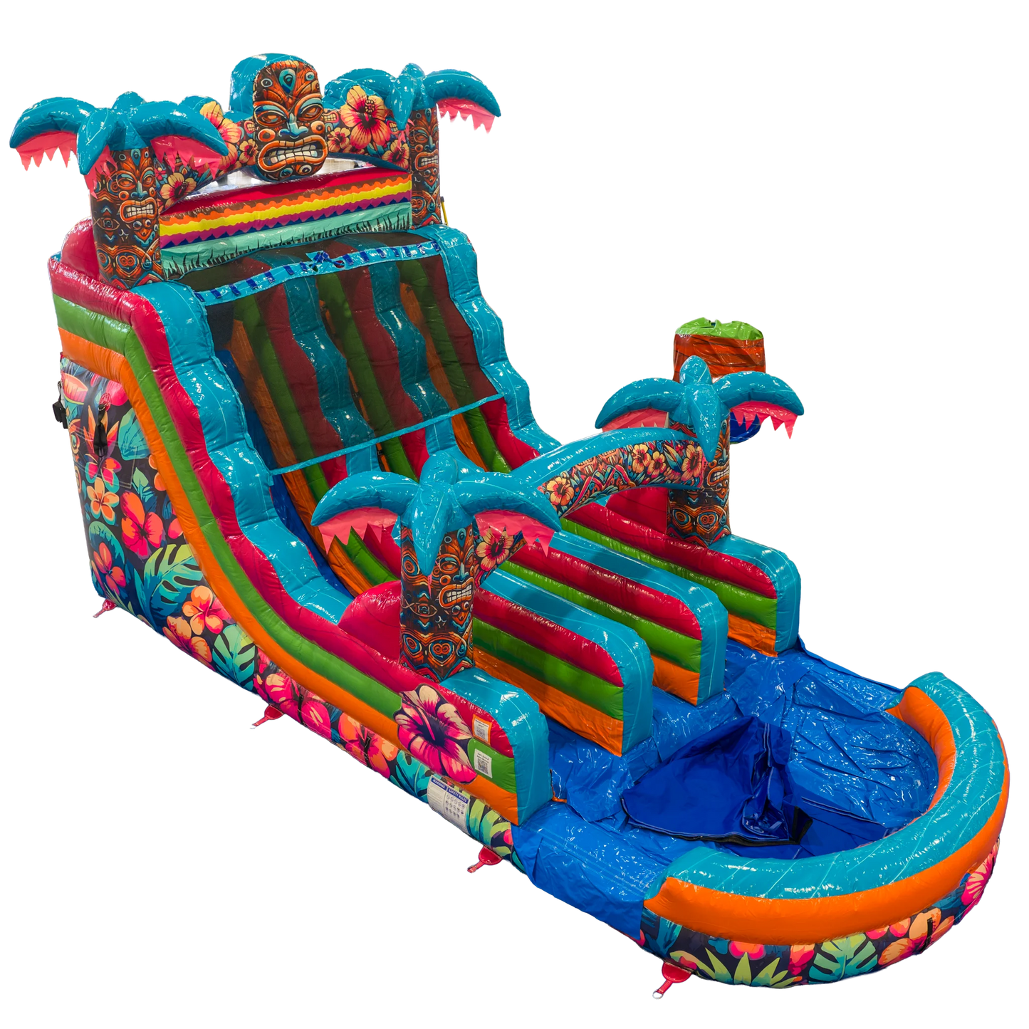 16FT Aloha Splash (Hawaiian Hibiscus) Dual Lane Slide
