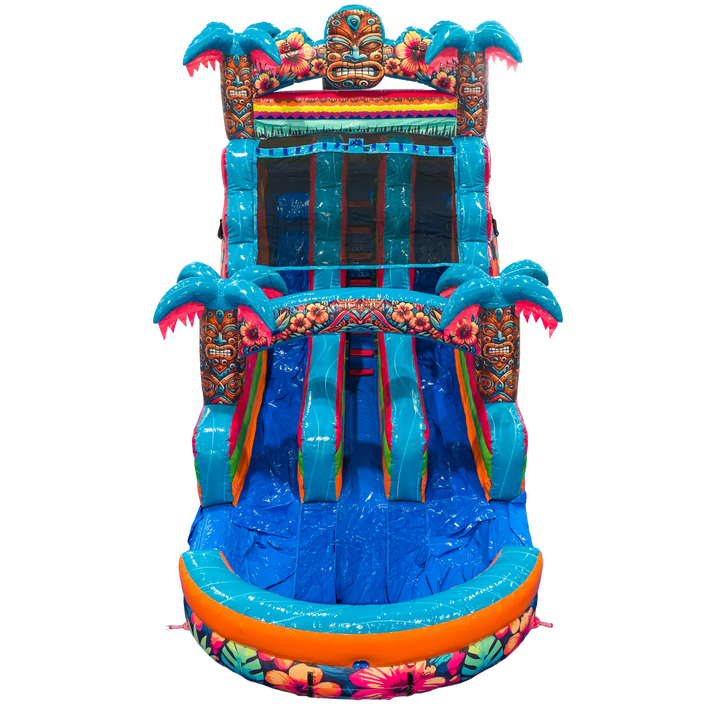 16FT Aloha Splash (Hawaiian Hibiscus) Dual Lane Slide