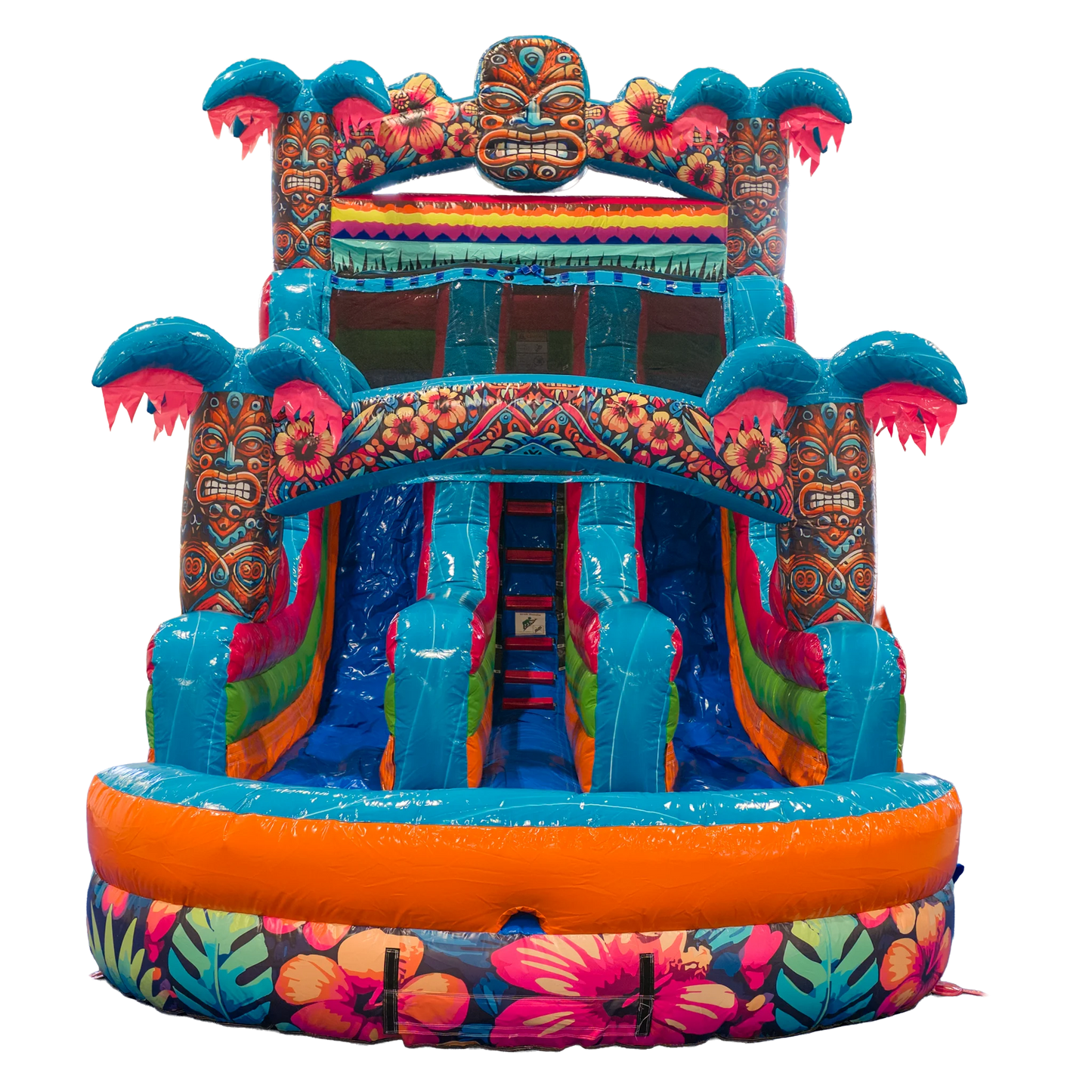 16FT Aloha Splash (Hawaiian Hibiscus) Dual Lane Slide
