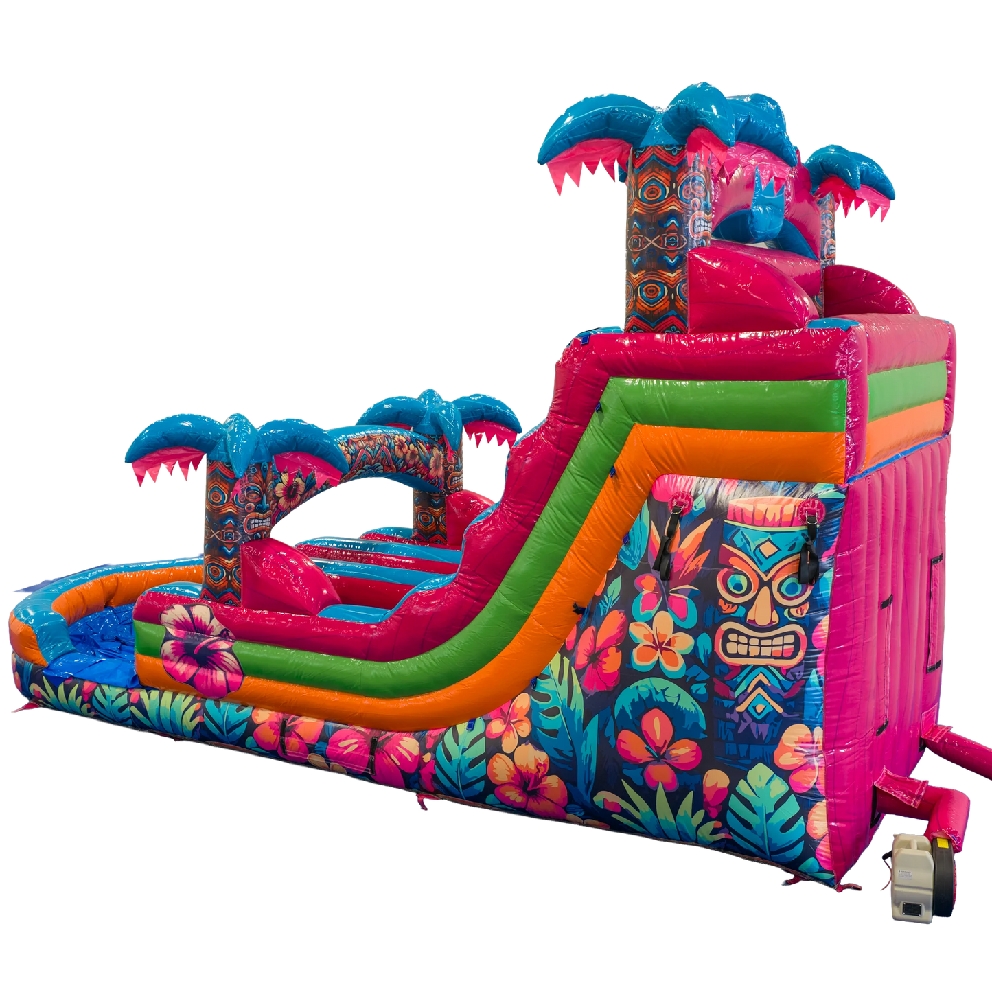 16FT Aloha Splash (Hawaiian Hibiscus) Dual Lane Slide