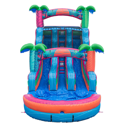16FT Electric Tropics Dual Lane Slide