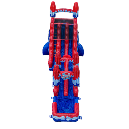 22FT Red, White and Cool Dual slide w/ Slip N Slide
