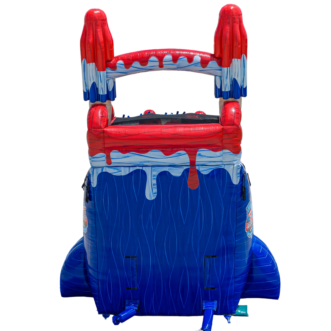 22FT Red, White and Cool Dual slide w/ Slip N Slide