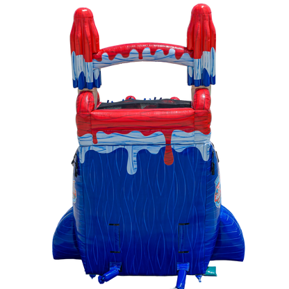 22FT Red, White and Cool Dual slide w/ Slip N Slide