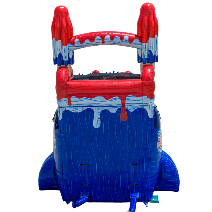 22FT Red, White and Cool Dual slide w/ Slip N Slide