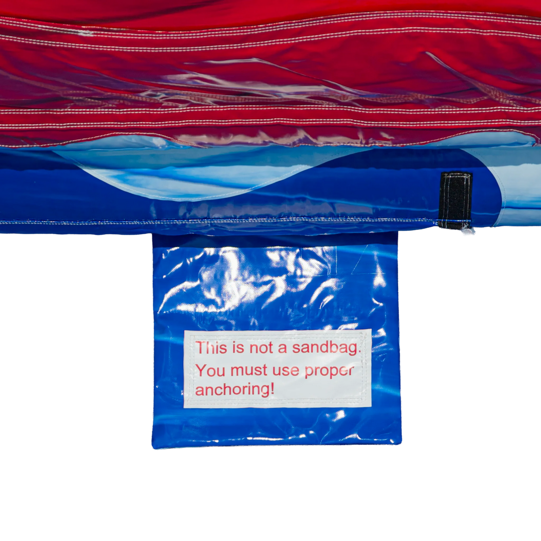 22FT Red, White and Cool Dual slide w/ Slip N Slide