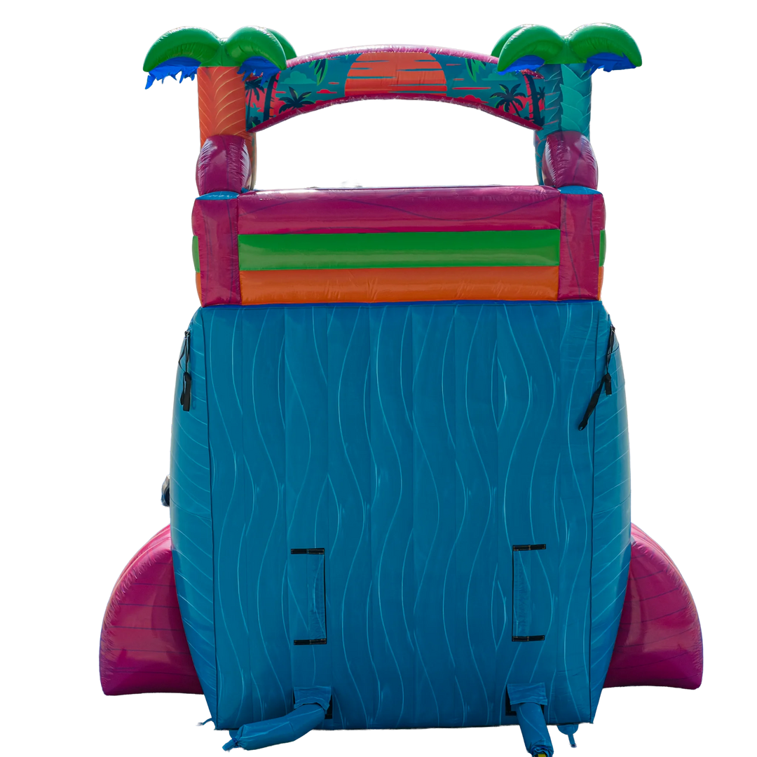 22FT Electric Tropics Dual Lane Slide w/Slip n Slide